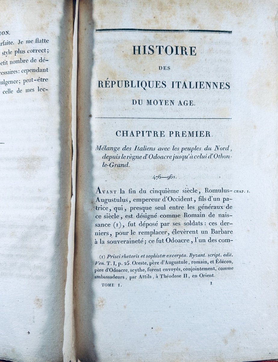 SIMONDE DE SISMONDI - Histoire des Républiques Italiennes du Moyen Âge. 1826, 16 volumes.-photo-3