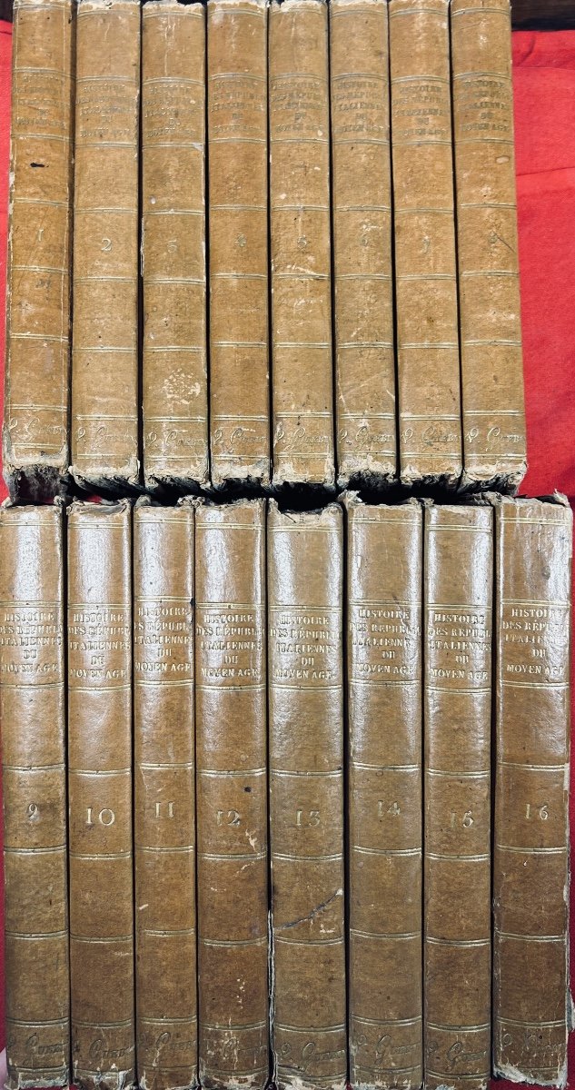 SIMONDE DE SISMONDI - Histoire des Républiques Italiennes du Moyen Âge. 1826, 16 volumes.-photo-4