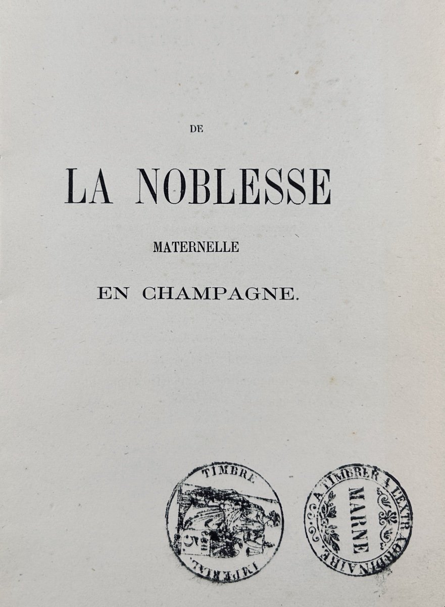 Biston (`p.) - Maternal Nobility In Champagne And The Abuse Of Name Changes. 1859.-photo-2