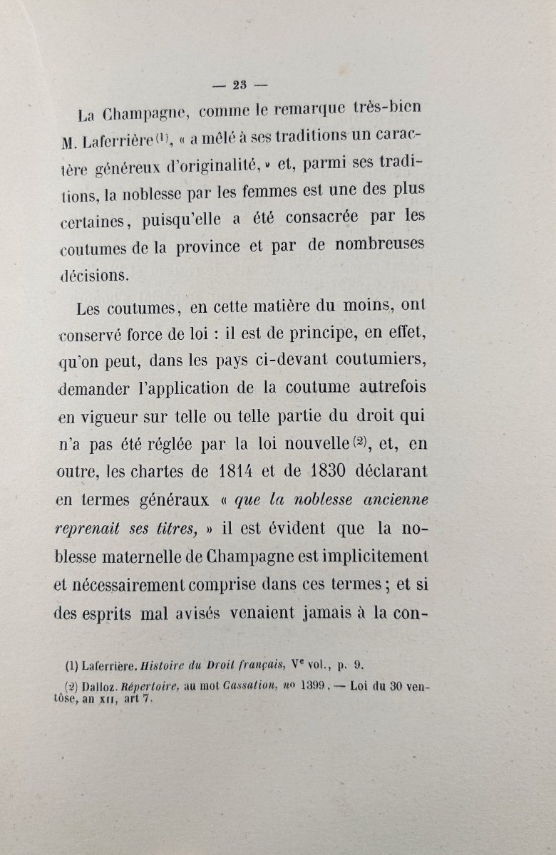 Biston (`p.) - Maternal Nobility In Champagne And The Abuse Of Name Changes. 1859.-photo-2