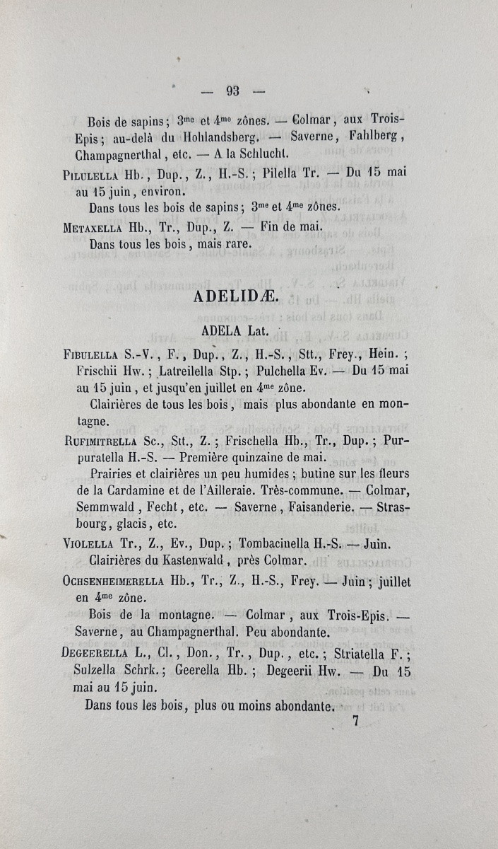 [ENTHOMOLOGIE] - PEYERIMHOFF - Catalogue des lépidoptères d'Alsace. Decker, 1872, broché.-photo-3