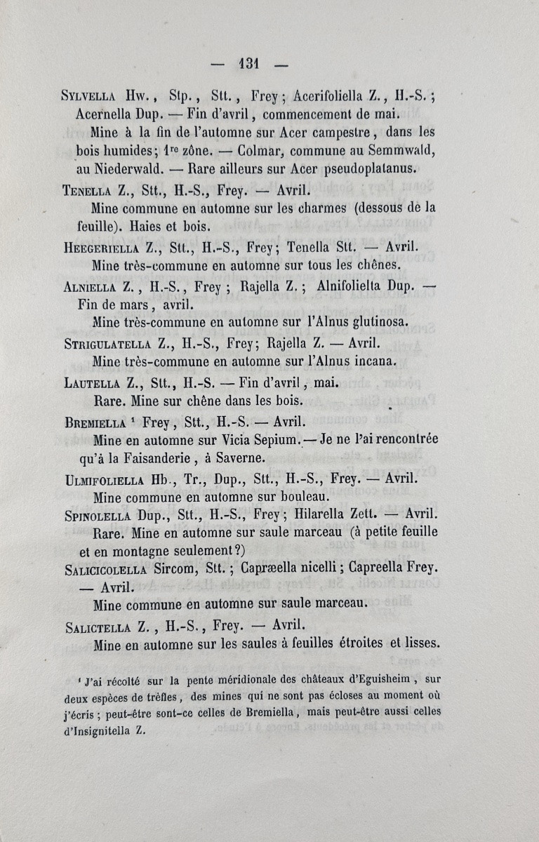 [ENTHOMOLOGIE] - PEYERIMHOFF - Catalogue des lépidoptères d'Alsace. Decker, 1872, broché.-photo-14