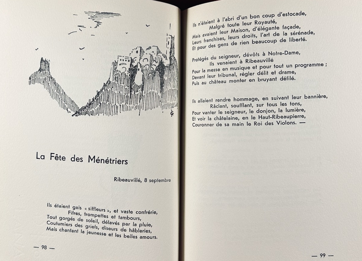 Gilodi (solange) - Poems From Alsace. Colmar, Alsatia, 1948, Dedication From The Author, Beautiful Binding.-photo-4