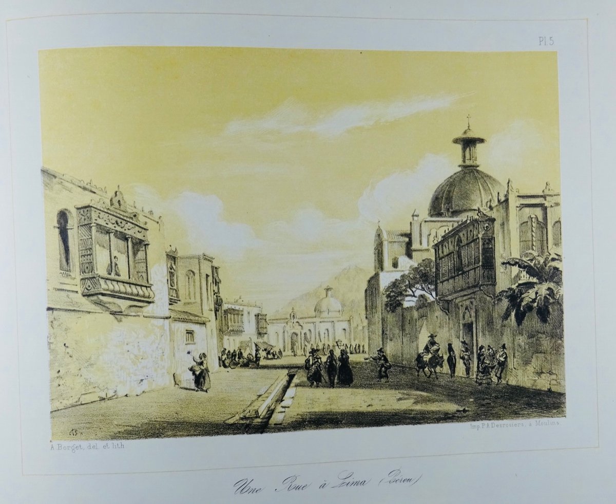 Borget - Album Of Lithographs From A Journey Around The World. Around 1840.-photo-3