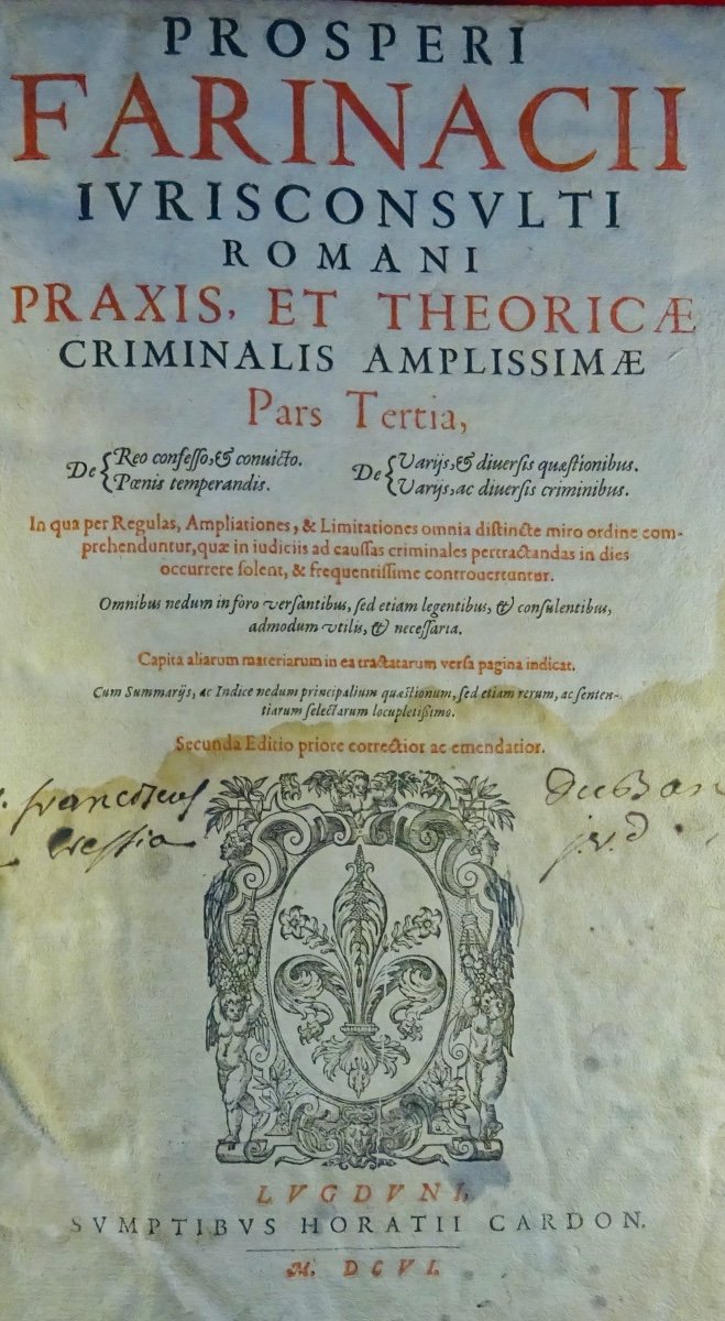 Farinacii - Treatise On Criminal Law In Latin Printed In 1614, Very Well Bound.-photo-4