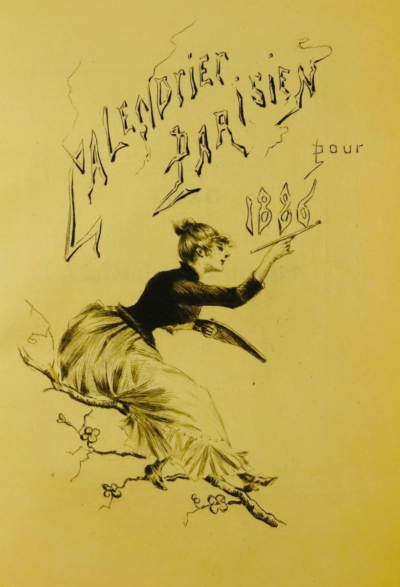 Hervilly - 1886 Parisian Calendar. L. Conquet Bookstore, 1886.-photo-2