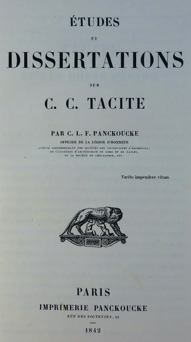 Panckoucke - Studies And Dissertations On Tacitus. 1842. Colored Engravings From The Period.-photo-2