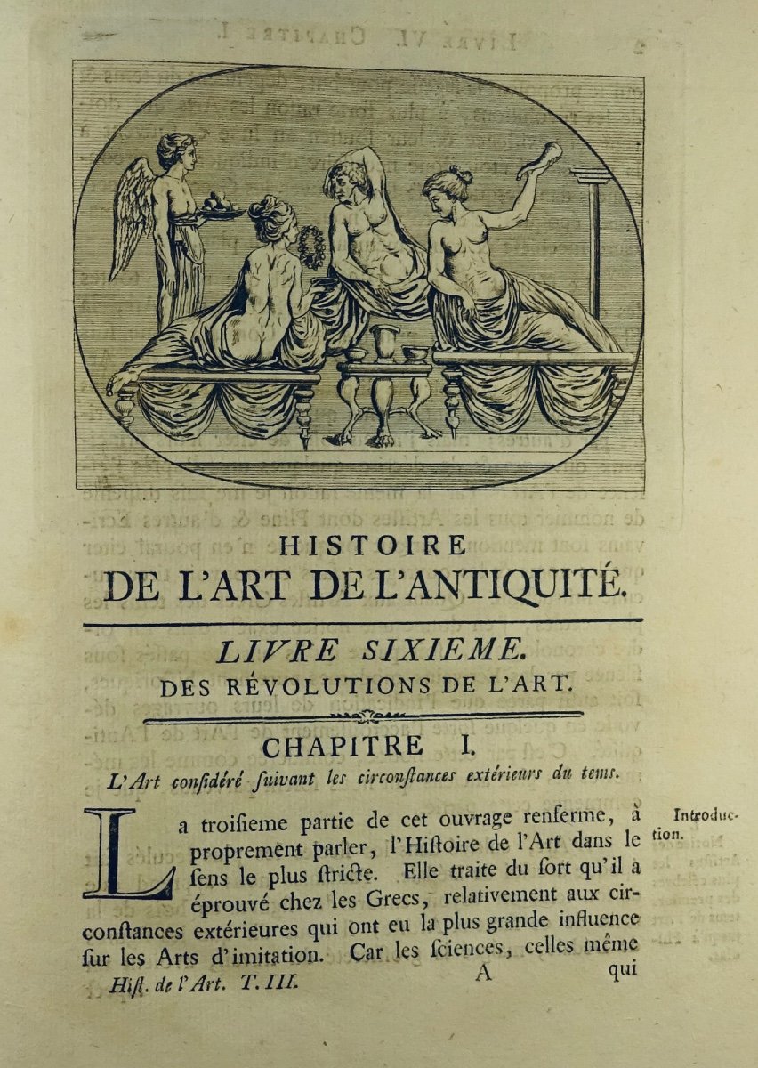 WINCKELMANN - Histoire de l'art de l'antiquité. Imprimé en 1782, reliure d'époque.-photo-4