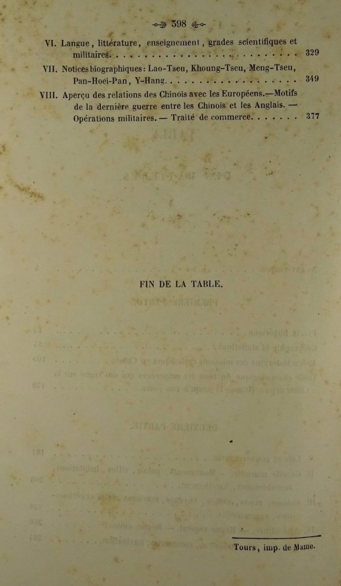 CHAVANNES de la GIRAUDIÈRE (H.) - Les Chinois Pendant Une Période De 4458 Années. 1845.-photo-4