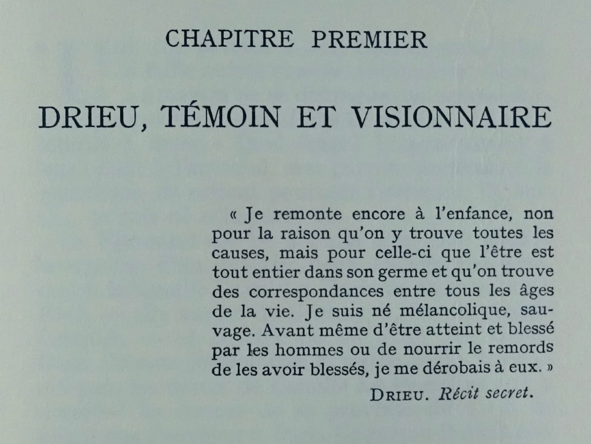 ANDREU (Pierre) - Drieu, témoin et visionnaire. Grasset, Édition Originale, 1952.-photo-4