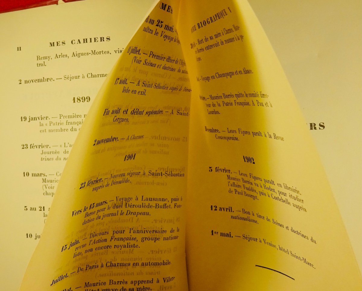 BARRÈS - Mes Cahiers. Tome deuxième (1898-1902). Plon - La Palatine, 1930. Édition originale.-photo-2