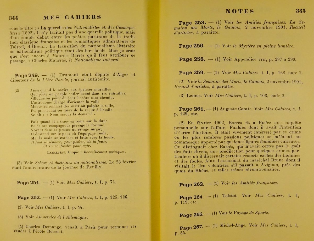 BARRÈS - Mes Cahiers. Tome deuxième (1898-1902). Plon - La Palatine, 1930. Édition originale.-photo-3