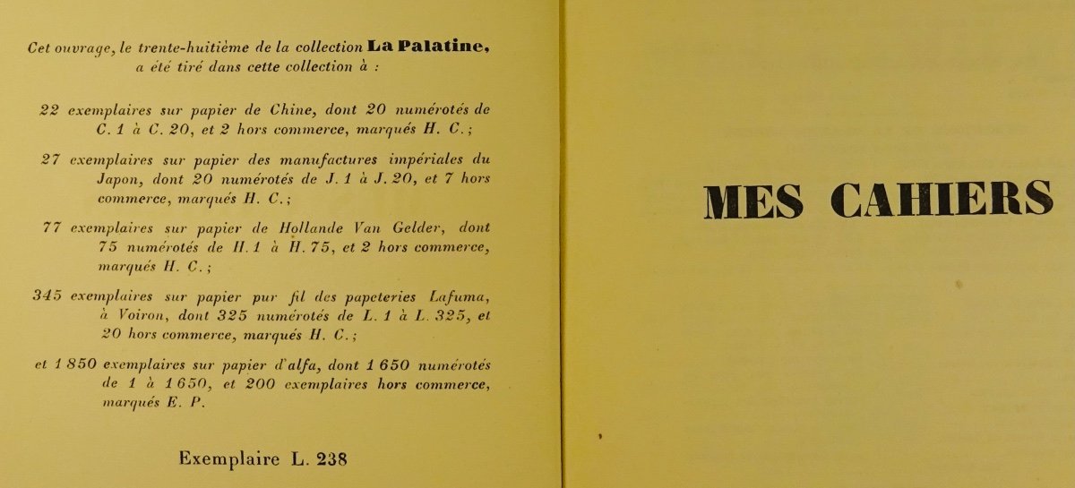 BarrÈs - My Notebooks. Seventh Volume (1908-1909). Plon - La Palatine, 1933. First Edition.-photo-2