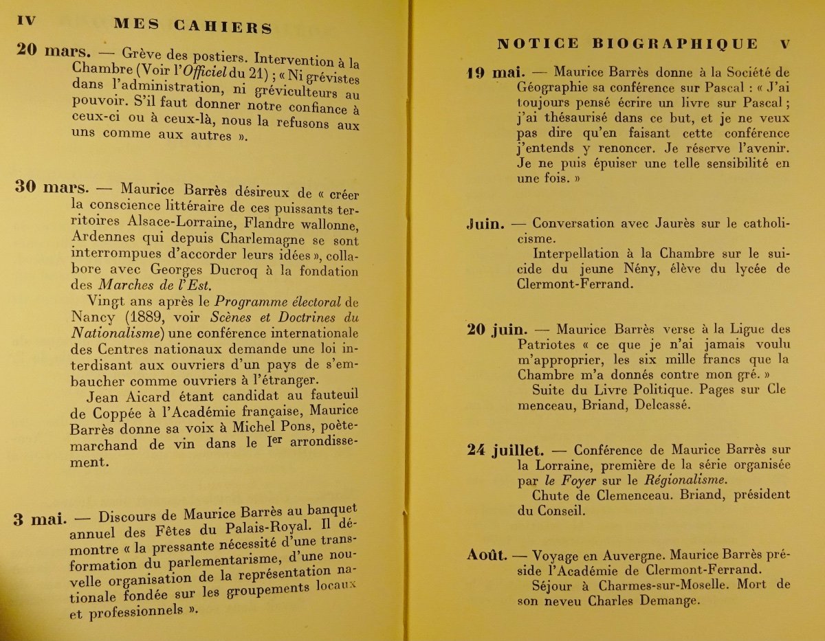 BarrÈs - My Notebooks. Seventh Volume (1908-1909). Plon - La Palatine, 1933. First Edition.-photo-1