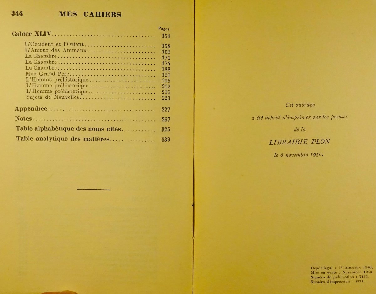 BarrÈs - My Notebooks. Thirteenth Volume (1920-1922). Plon - La Palatine, 1950. First Edition.-photo-3