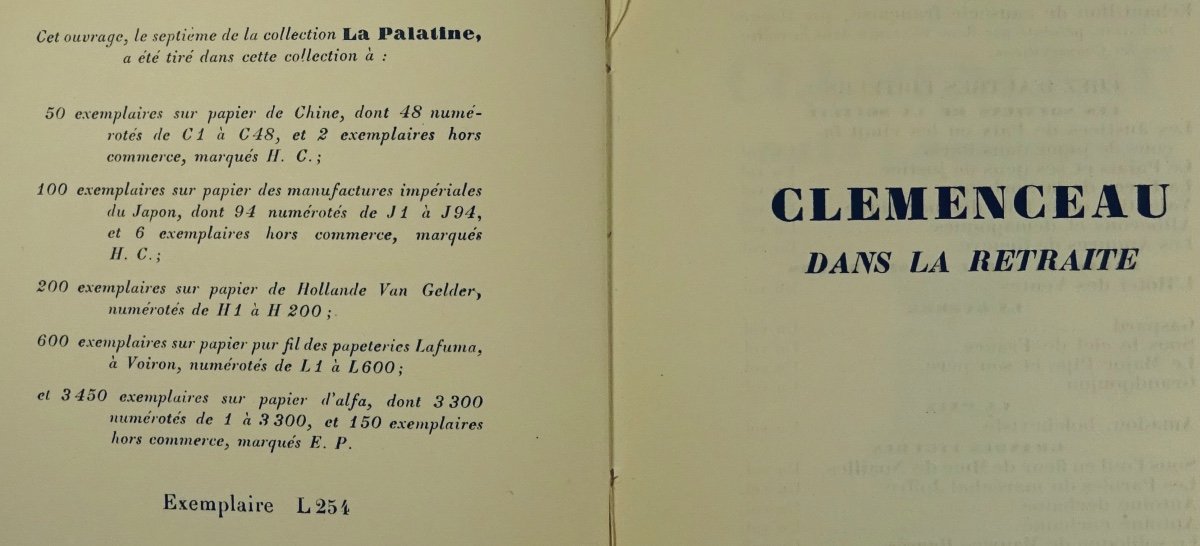 BENJAMIN - Clémenceau dans la retraite. La Palatine, 1930. Édition originale.-photo-2