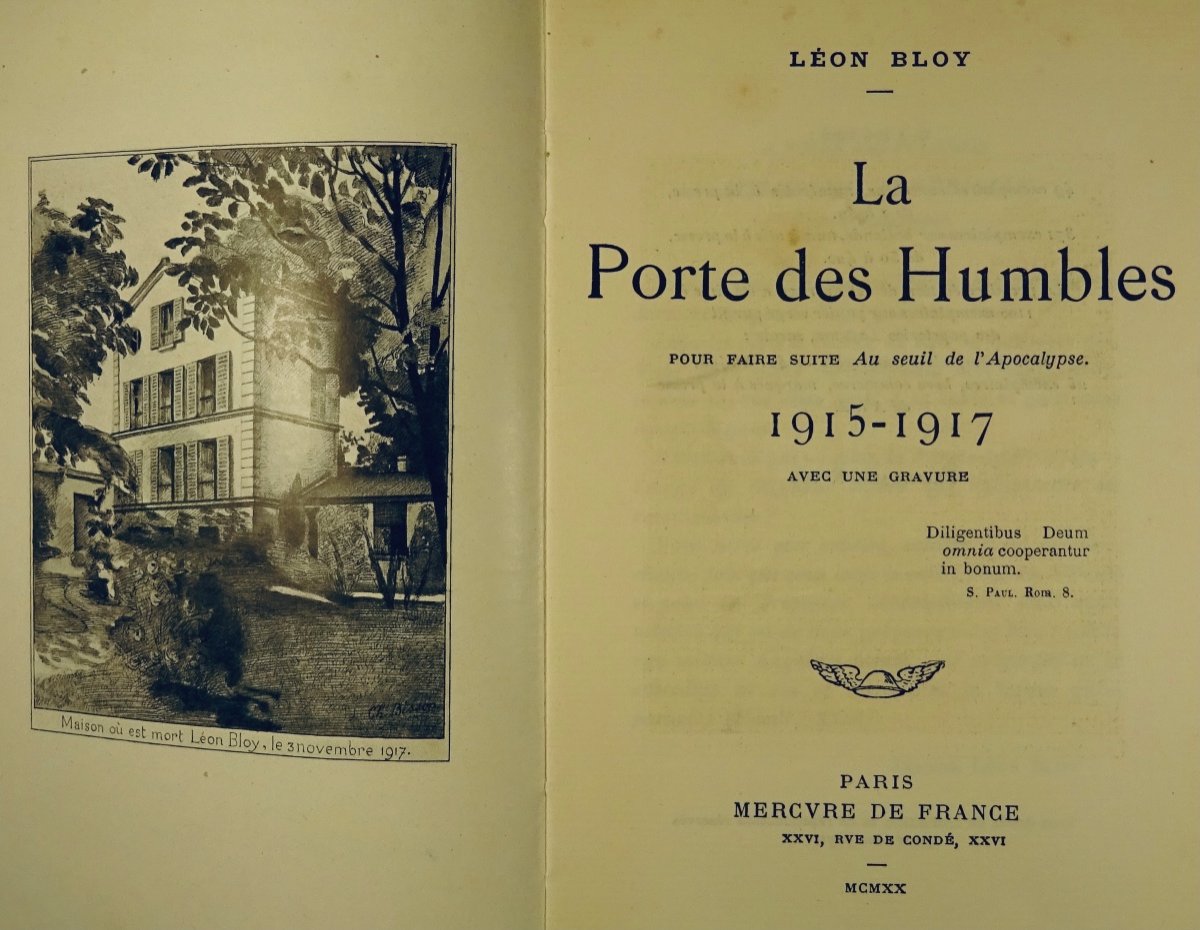 BLOY - La Porte des humbles. Pour faire suite au "Seuil de l'apocalypse" 1915-1917. E.o.-photo-4