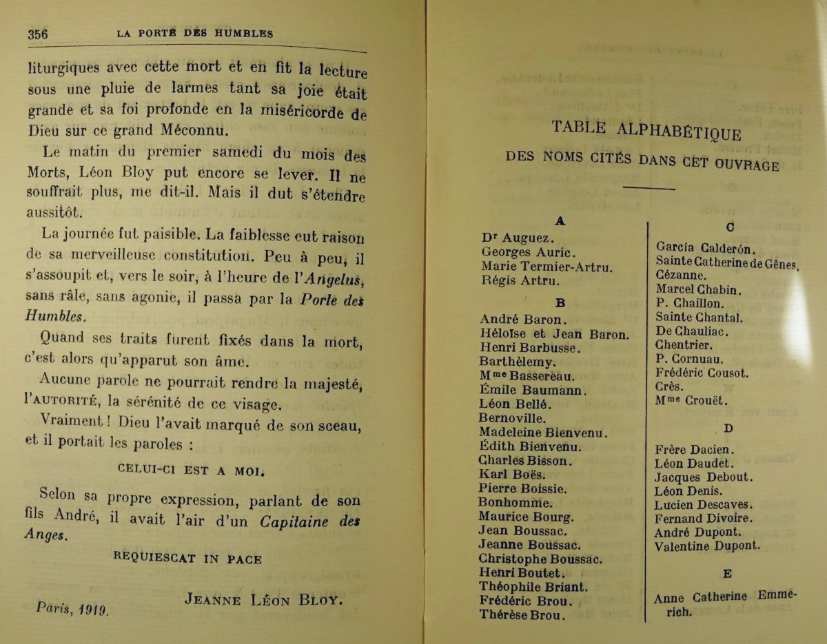 BLOY - La Porte des humbles. Pour faire suite au "Seuil de l'apocalypse" 1915-1917. E.o.-photo-3