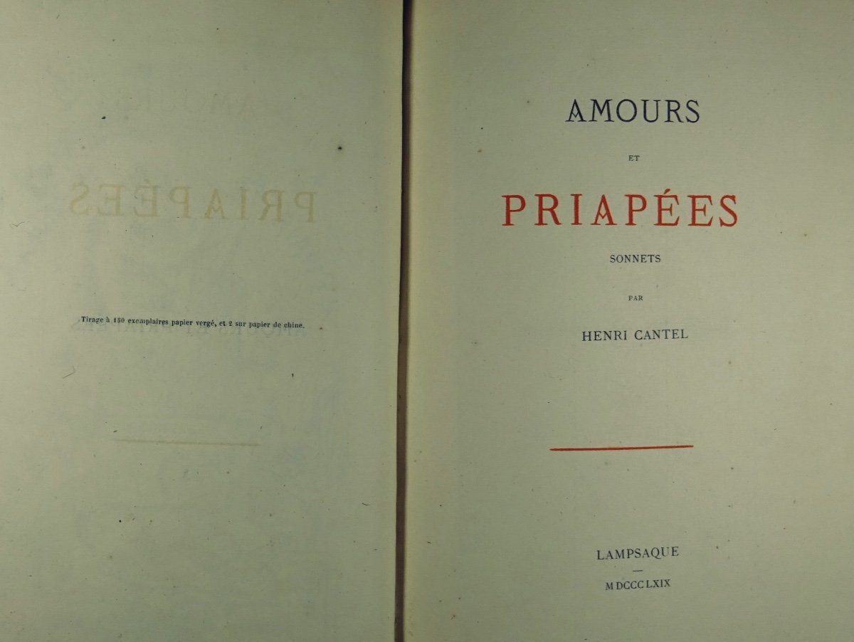 CANTEL  - Amours et priapées. Sonnets. Lampsaque (Bruxelles), 1869. Illustré par Félicien Rops.-photo-7