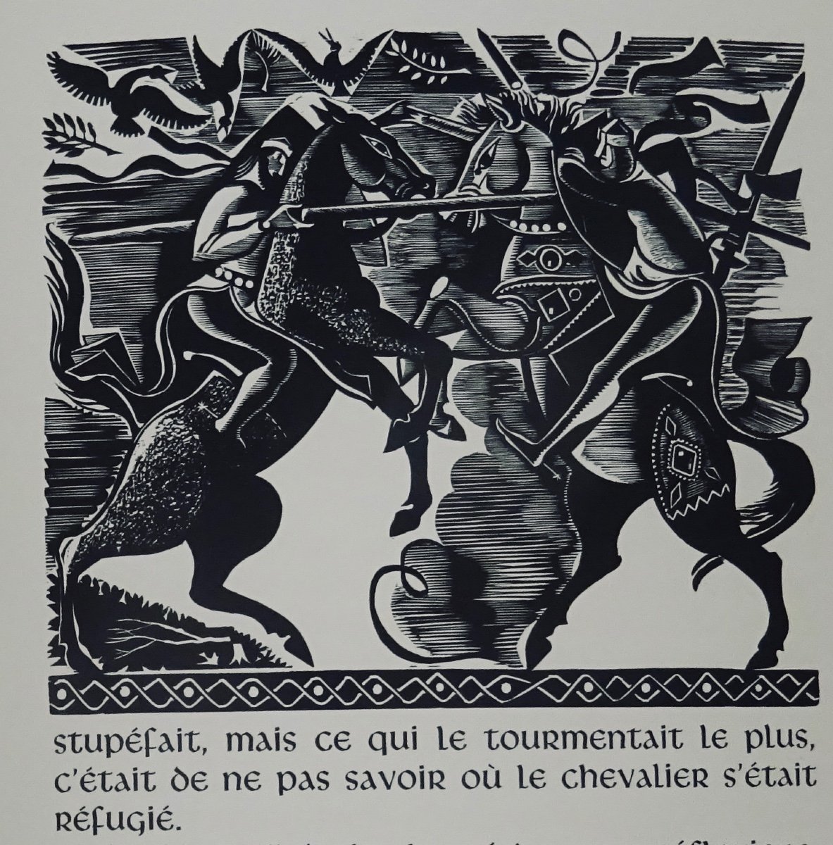 CHRÉTIEN DE TROYES - Le Chevalier au lion. Éditions Vialetay, 1957. Illustré par JAMAR.-photo-2