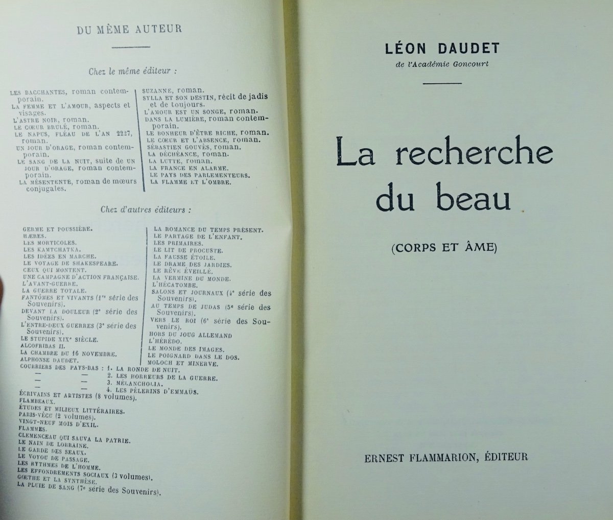 DAUDET - La Recherche Du Beau (corps Et âme). Flammarion, 1932. Exemplaire Numéroté.-photo-4