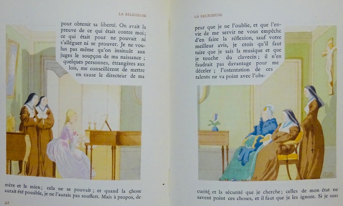 Diderot - The Nun. Éditions Messagerie Du Livre, 1943. Illustrated By Lhuer.-photo-7