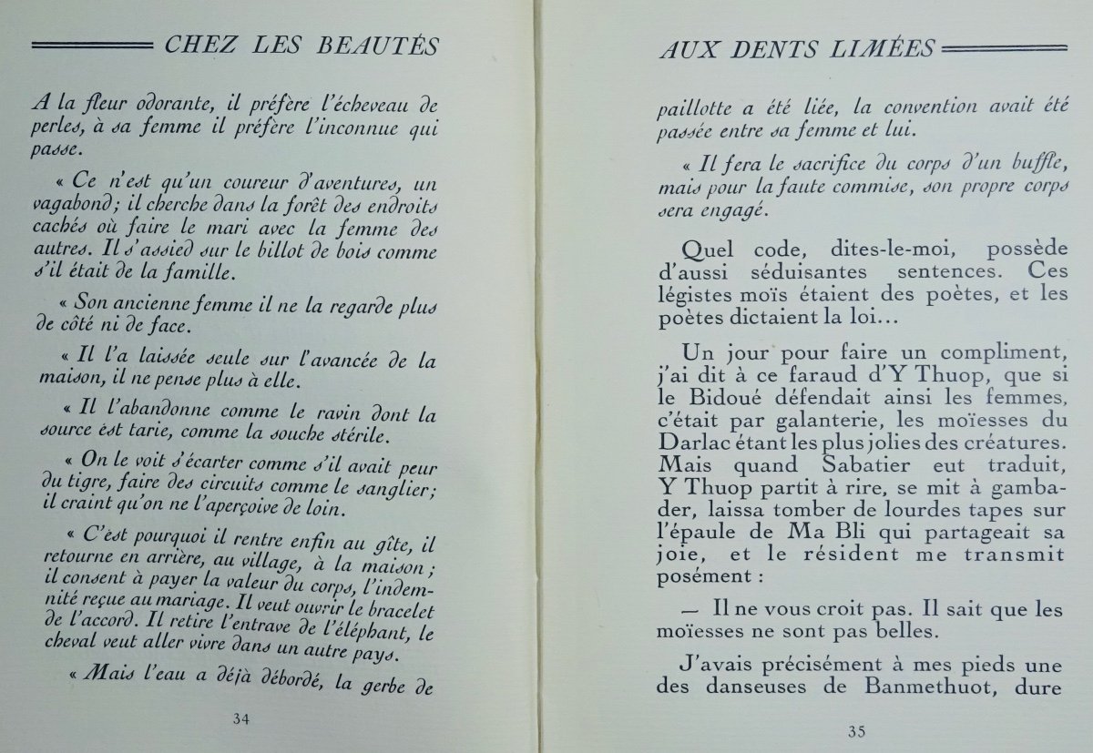 DORGELÈS - Chez les beautés aux dents limées. Laboratoires Martinet, 1930. Édition originale.-photo-3