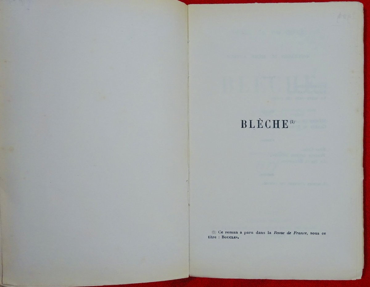 DRIEU LA ROCHELLE (Pierre) - Blèche. Paris, Gallimard, 1928. Édition originale.-photo-2