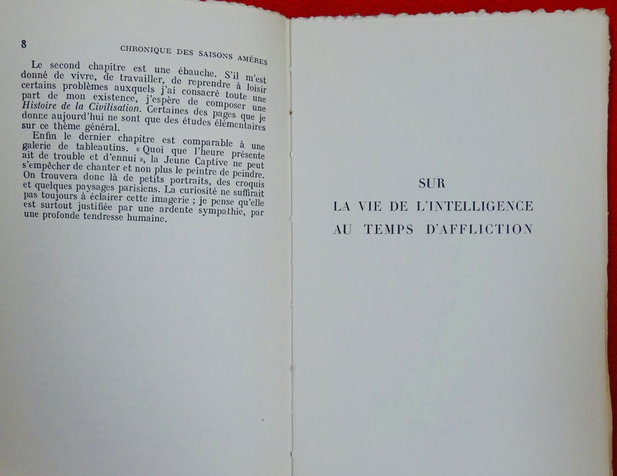 DUHAMEL - Chronique des saisons amères 1940-1943. Hartmann éditeur, 1944. Édition originale.-photo-4