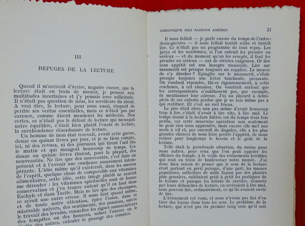 DUHAMEL - Chronique des saisons amères 1940-1943. Hartmann éditeur, 1944. Édition originale.-photo-3