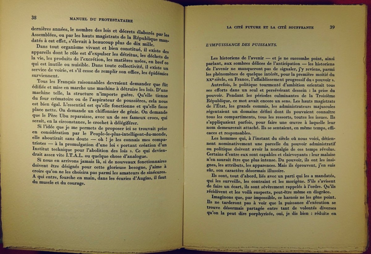 DUHAMEL - Manuel du protestataire. Mercure de France, 1952. Édition originale.-photo-2