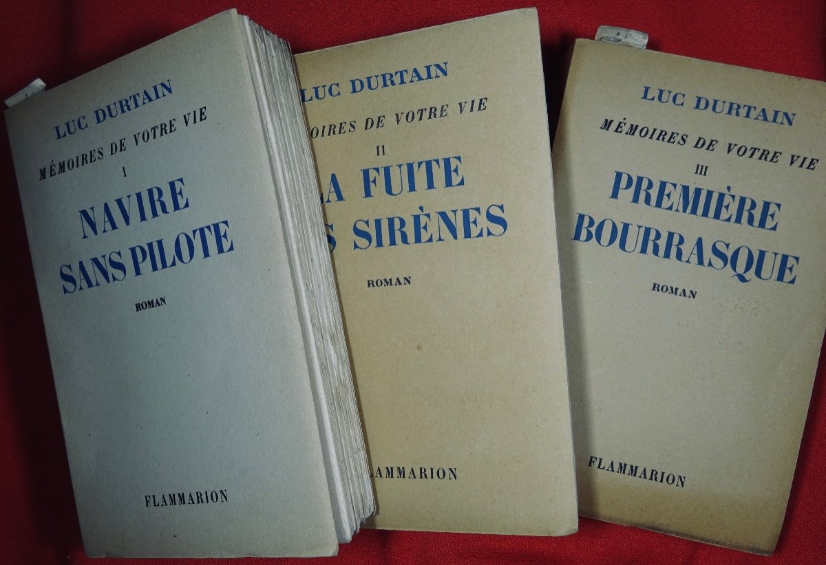 DURTAIN - Mémoires de votre vie. 3 vol, Flammarion, 1947. Édition originale.