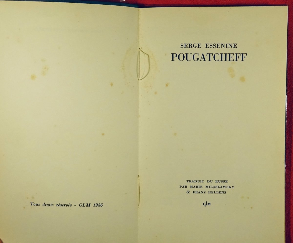 ESSENINE (Serge) - Pougatcheff. Paris, G. L. M., 1956. Exemplaire numéroté.-photo-3