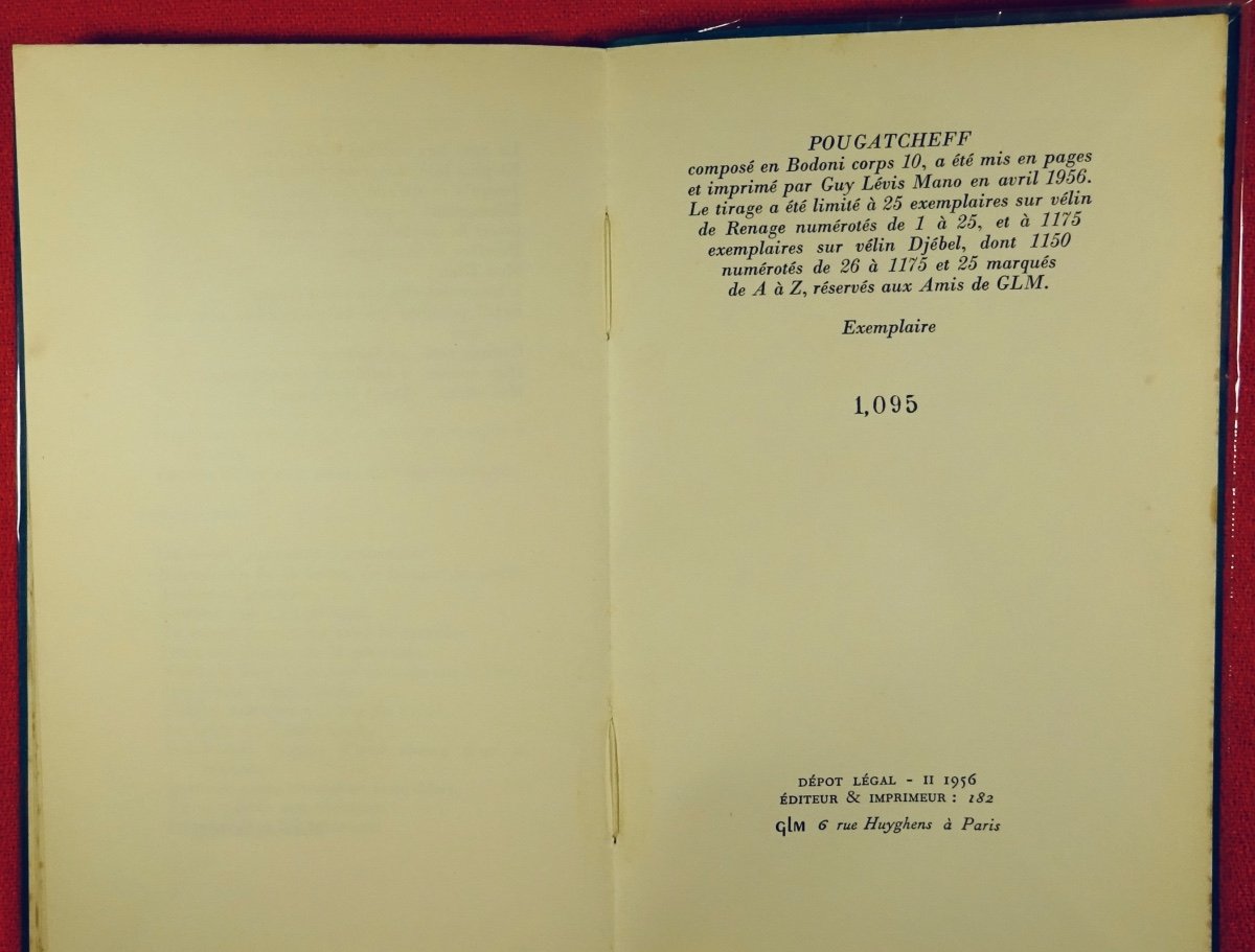 ESSENINE (Serge) - Pougatcheff. Paris, G. L. M., 1956. Exemplaire numéroté.-photo-8