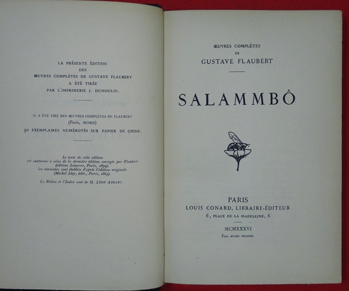FLAUBERT - Salammbô. Louis Conard, 1921. Reliure signée Iseux.-photo-1