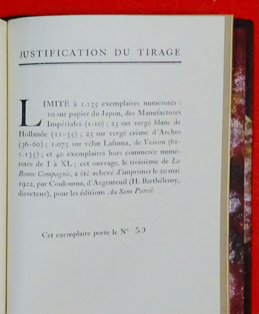 GIDE (André) - Le Retour de l'enfant prodigue. Au Sans Pareil, 1922. Belle reliure.-photo-5