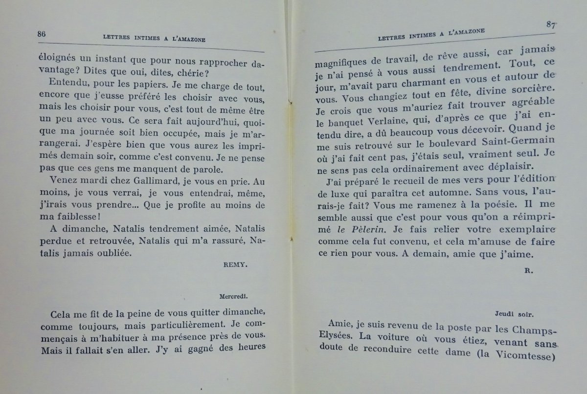  Gourmont - Intimate Letters To The Amazon. Mercure De France, 1927. Original Edition.-photo-7