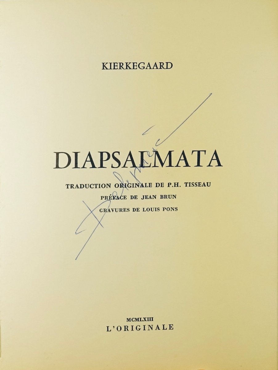 Kierkegaard (søren) - Diapsalmata. Robert Morel, 1963. Illustrated By Louis Pons.-photo-2