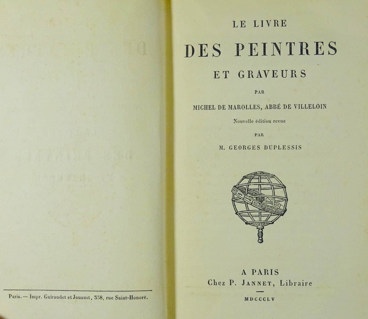 MAROLLES et VILLELOIN - Le Livre des peintres et graveurs. Chez P. Jannet, 1855.-photo-1