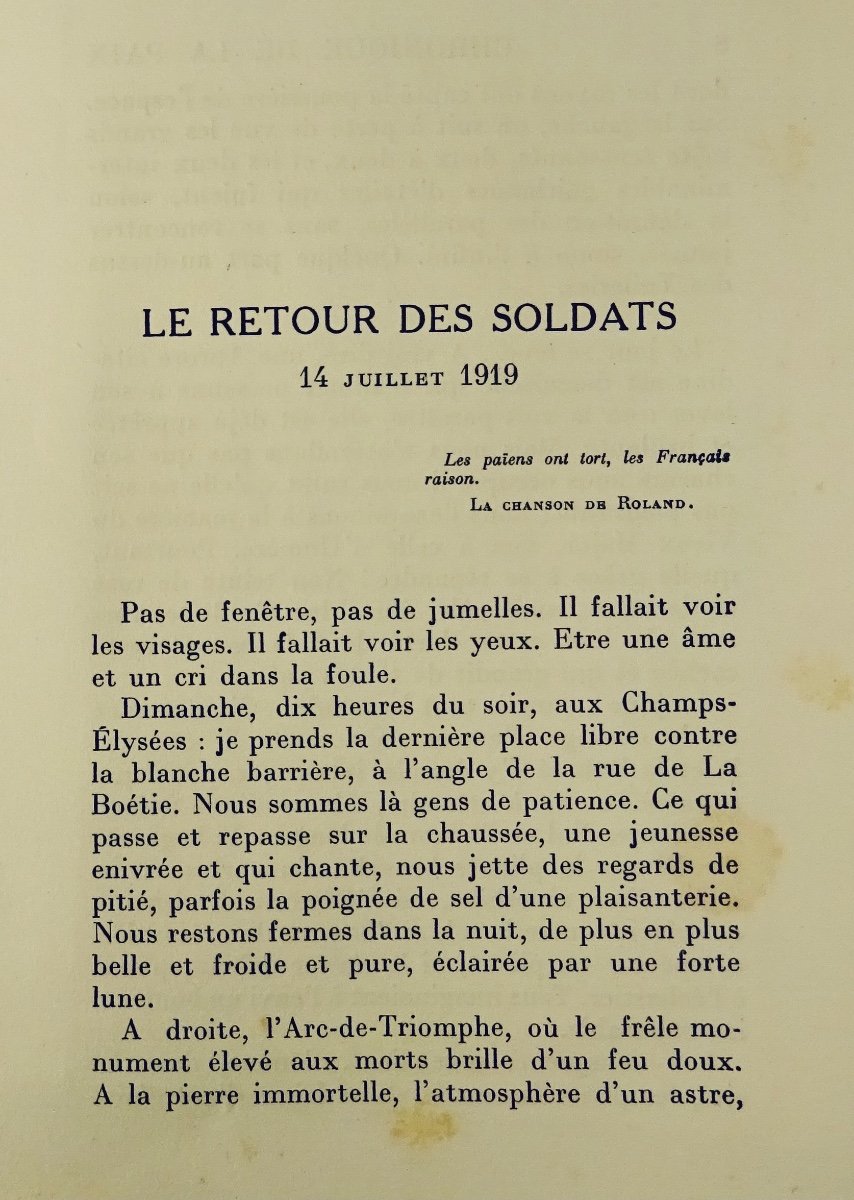 Marsan (eugene) - Chronicle Of Peace. Gallimard, 1923. First Edition.-photo-1