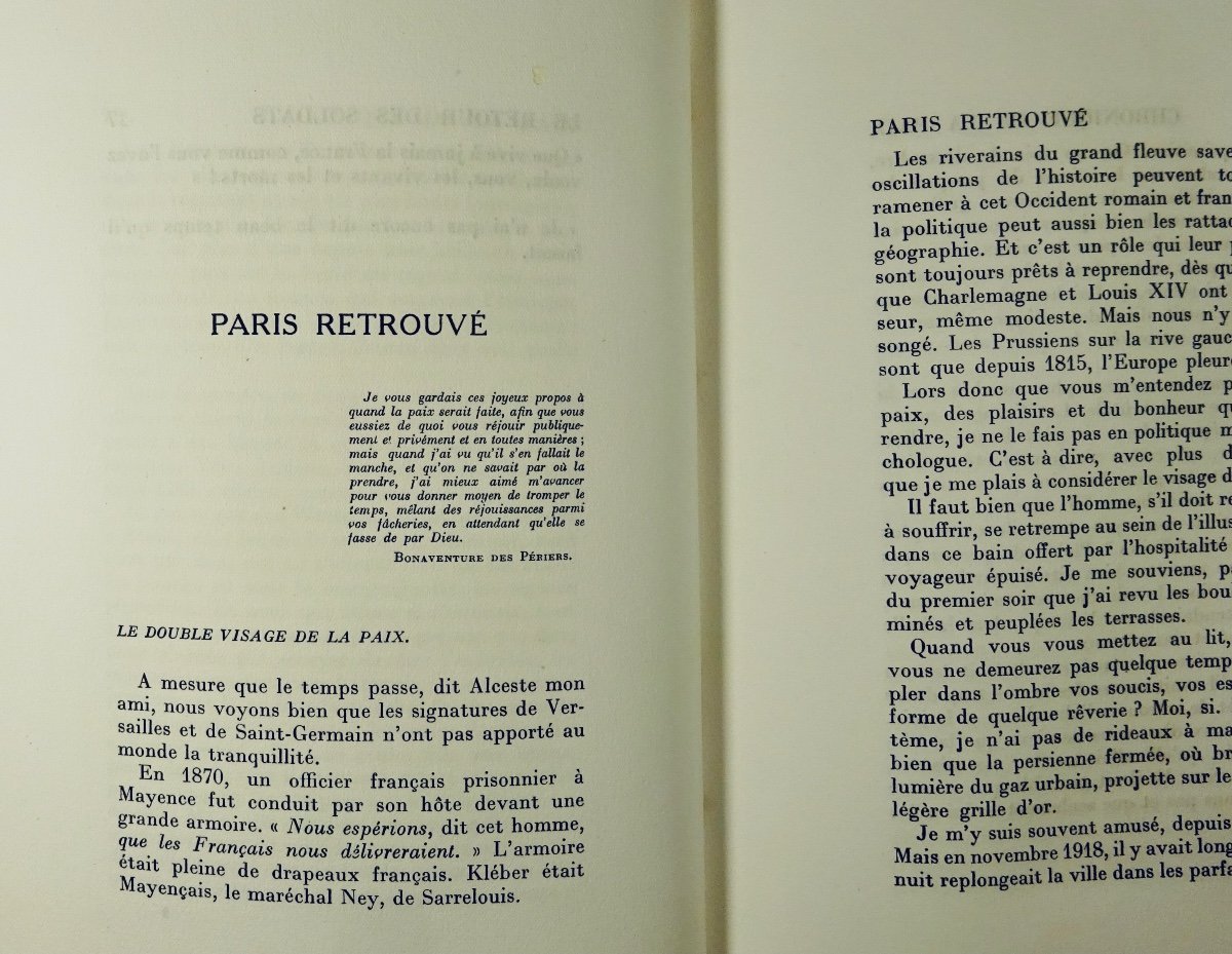 Marsan (eugene) - Chronicle Of Peace. Gallimard, 1923. First Edition.-photo-5