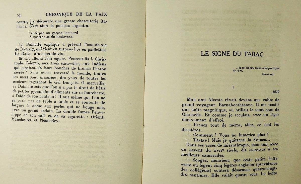 Marsan (eugene) - Chronicle Of Peace. Gallimard, 1923. First Edition.-photo-6