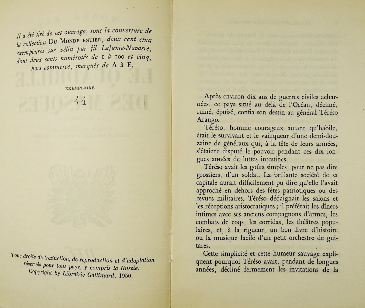 Moravia (alberto) - The Quadrille Of Masks. Gallimard, 1950. Original French Edition.-photo-2