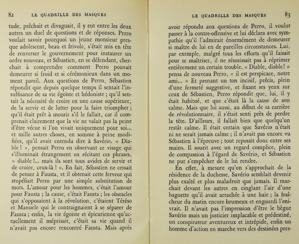 Moravia (alberto) - The Quadrille Of Masks. Gallimard, 1950. Original French Edition.-photo-5