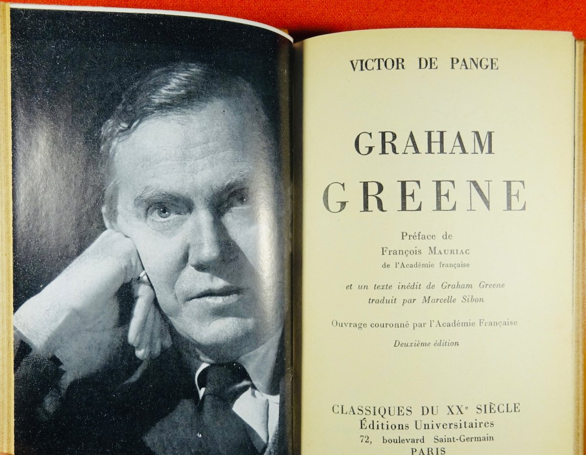 Pange (victor De) - Graham Greene. Editions Universitaires, 1955. Mosaic Binding.-photo-2