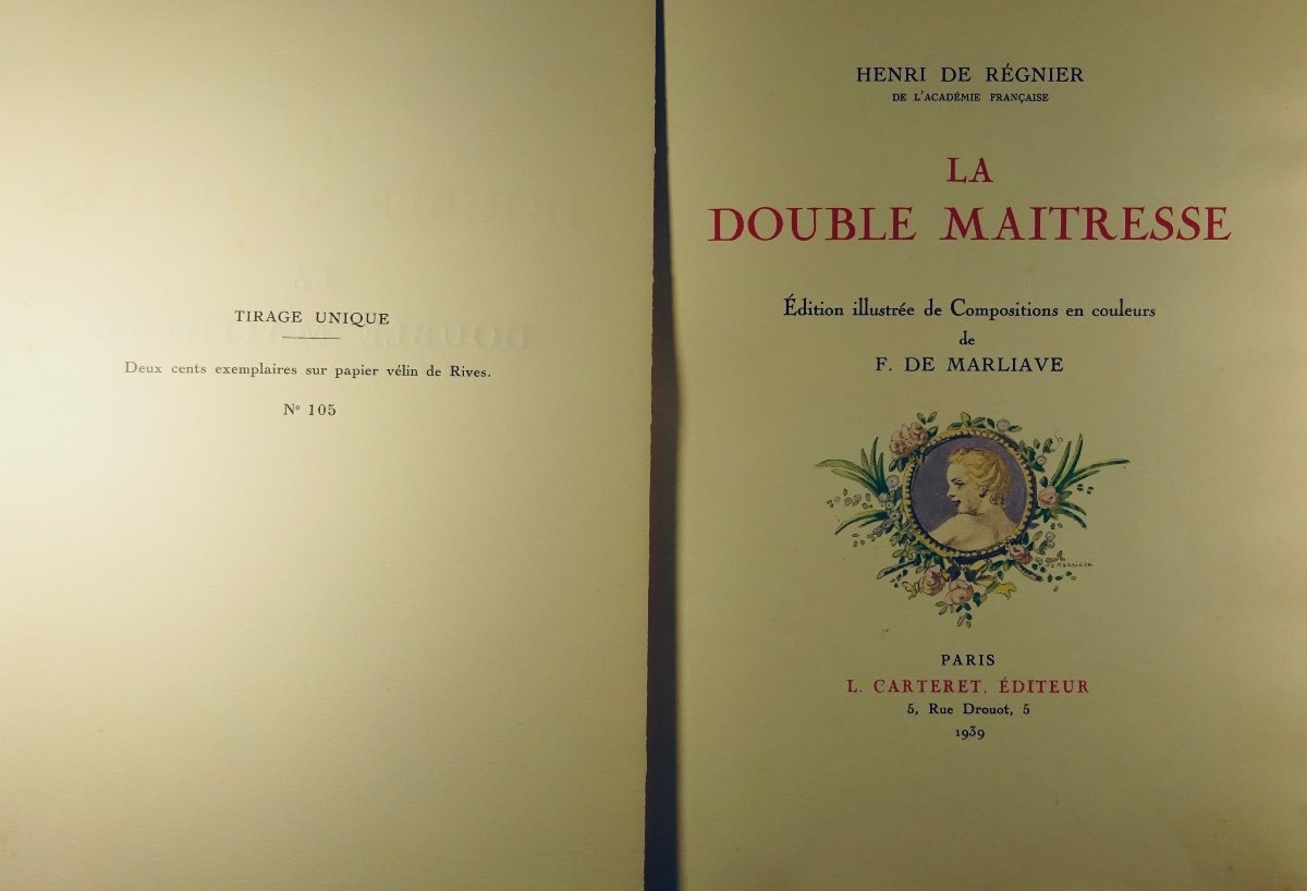 RÉGNIER (Henri de) - La Double maîtresse. Paris, L. Carteret, 1939. Illustré par MARLIAVE.-photo-2