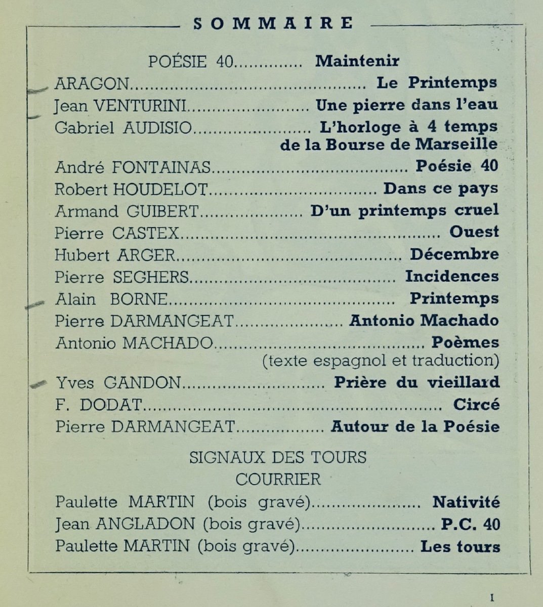 REVUE LITTÉRAIRE - Poésie 40. Ancienne revue des poètes-casqués. Paris, Seghers, 1940.-photo-2