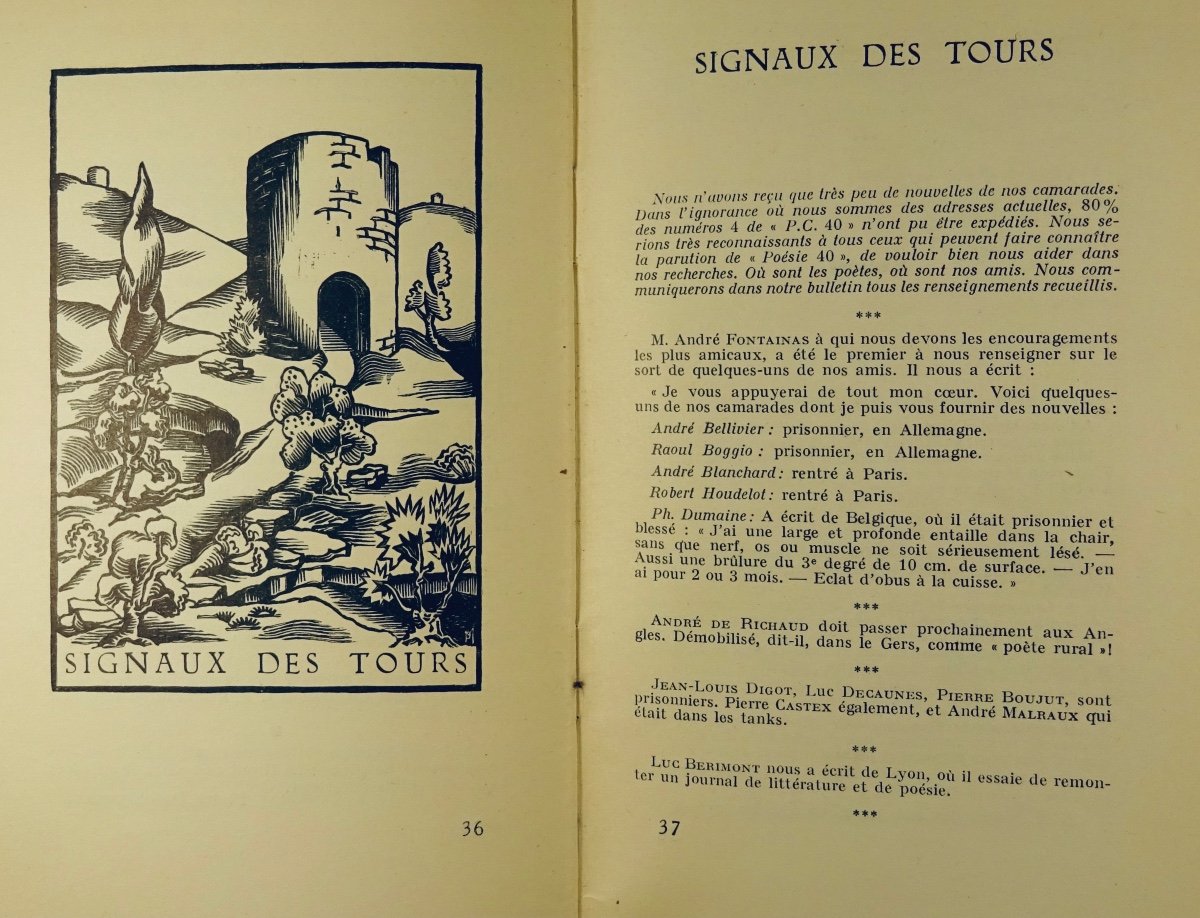 REVUE LITTÉRAIRE - Poésie 40. Ancienne revue des poètes-casqués. Paris, Seghers, 1940.-photo-7