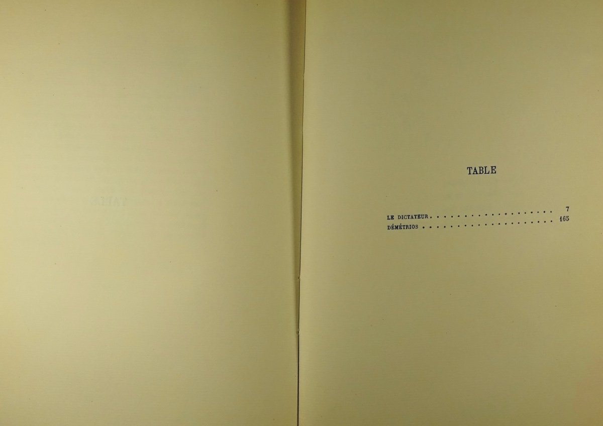 ROMAINS (Jules) - Le Dictateur. Démétrios. Gallimard, 1926. Édition originale.-photo-1