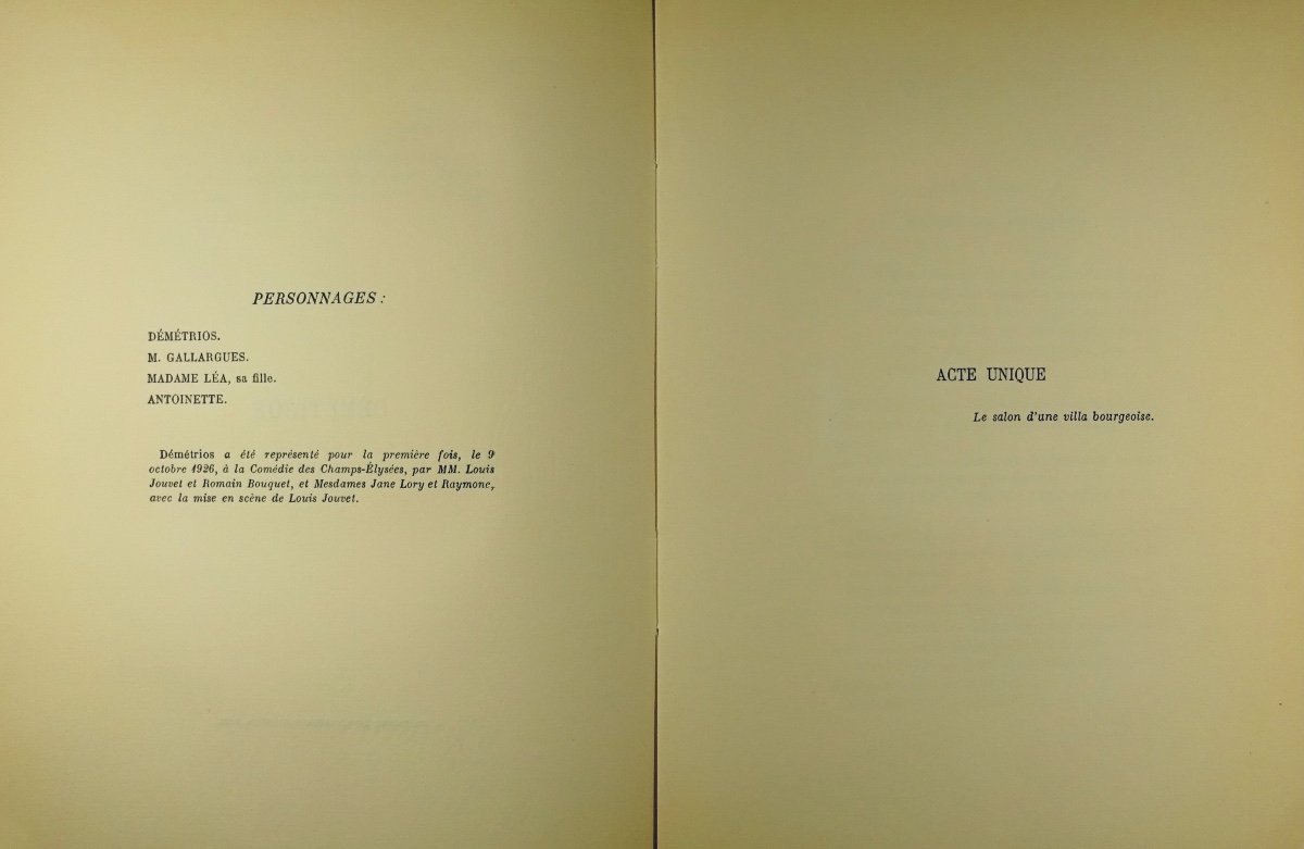 ROMAINS (Jules) - Le Dictateur. Démétrios. Gallimard, 1926. Édition originale.-photo-5